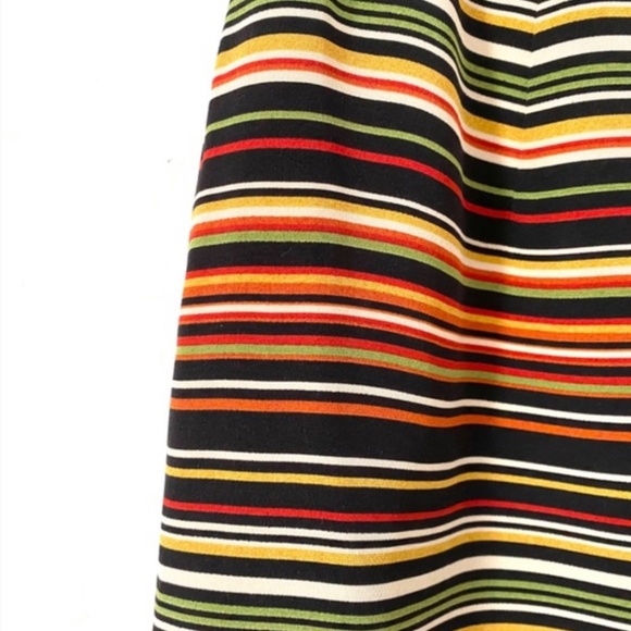 1990’s Silk Jones New York Striped Wrap Mini Skirt, Earthy Colours, Green Orange - Picture 4 of 8